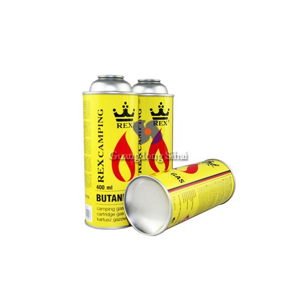 aerosol tin can for butane gas