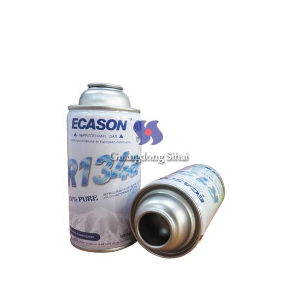necked-in empty aerosol tin can