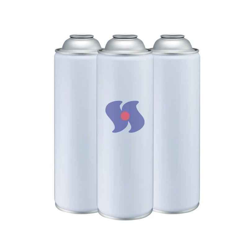 Lata de aerosol vacía con cuello cerrado