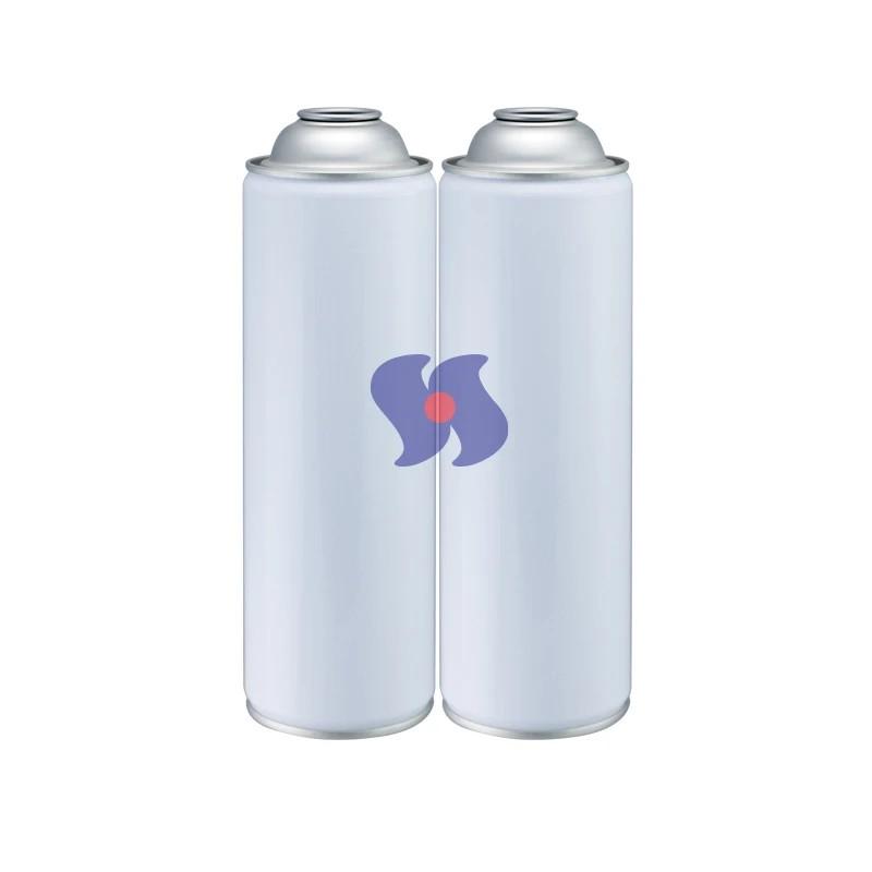 Lata de aerosol vacía con cuello cerrado