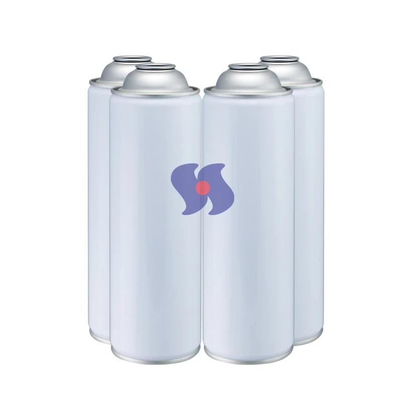 Lata de aerosol vacía con cuello cerrado