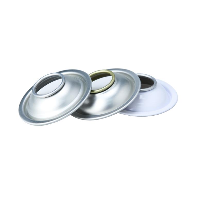Tapas cónicas y abovedadas para latas de aerosol con revestimiento blanco de 65 mm de diámetro personalizado