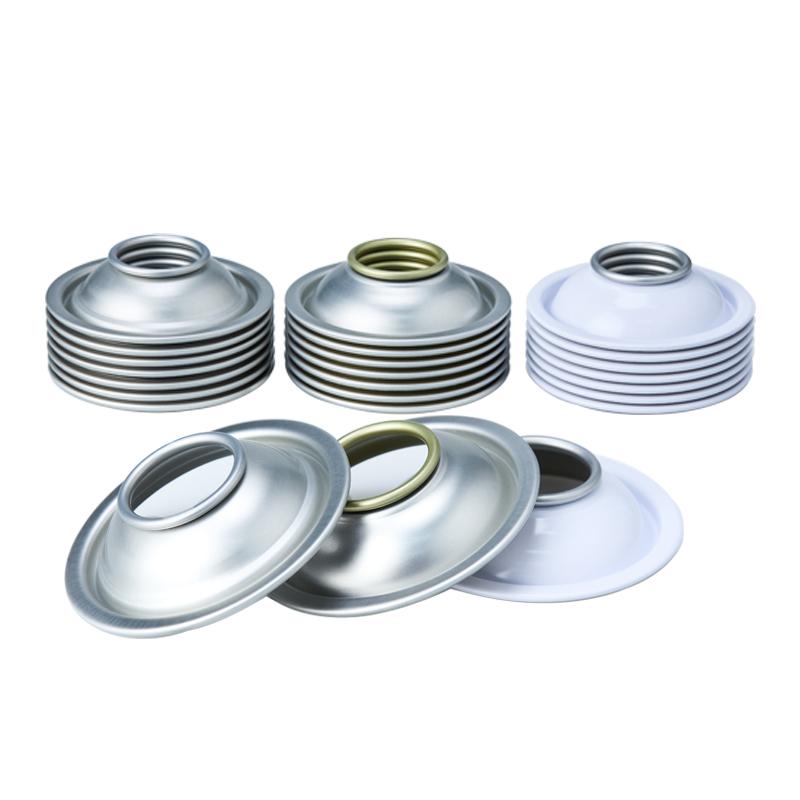 Tapas cónicas y abovedadas para latas de aerosol con revestimiento blanco de 65 mm de diámetro personalizado