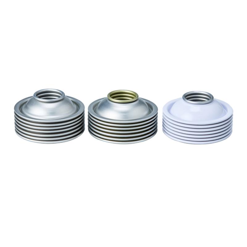 Tapas cónicas y abovedadas para latas de aerosol con revestimiento blanco de 65 mm de diámetro personalizado