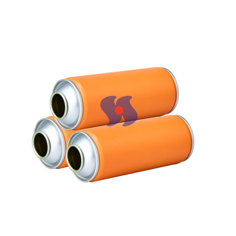 Latas de aerosol vacías de 52 x 140 mm de diámetro, lacadas en dorado por dentro.